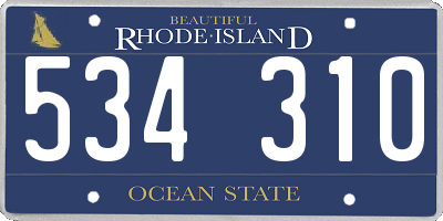 RI license plate 534310