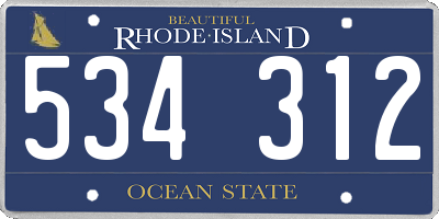 RI license plate 534312