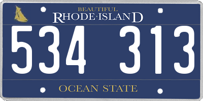 RI license plate 534313