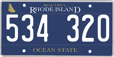 RI license plate 534320