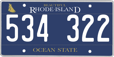 RI license plate 534322