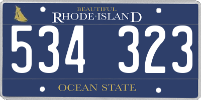 RI license plate 534323
