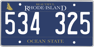 RI license plate 534325