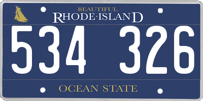 RI license plate 534326