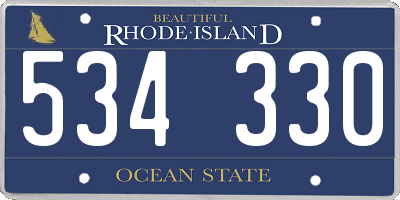 RI license plate 534330