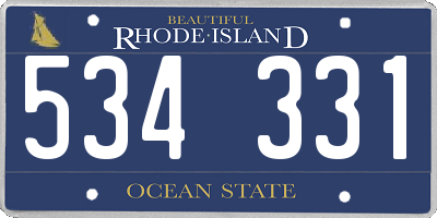 RI license plate 534331
