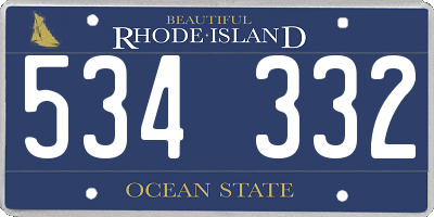 RI license plate 534332