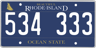 RI license plate 534333