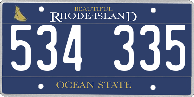 RI license plate 534335