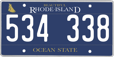 RI license plate 534338