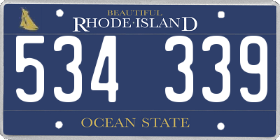 RI license plate 534339