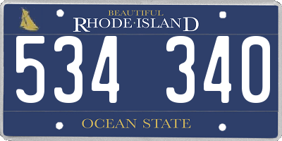 RI license plate 534340