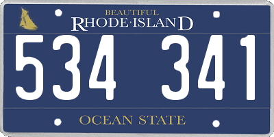 RI license plate 534341