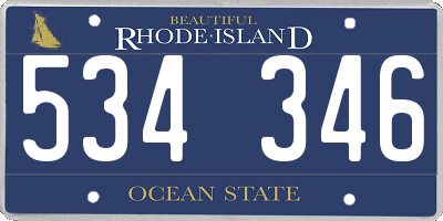 RI license plate 534346