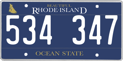RI license plate 534347