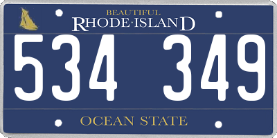 RI license plate 534349