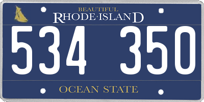 RI license plate 534350