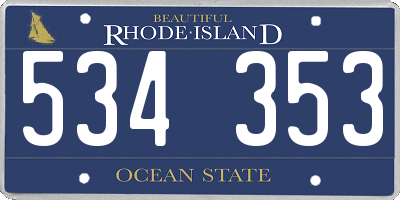 RI license plate 534353
