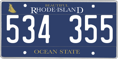 RI license plate 534355