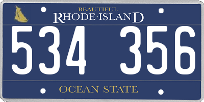 RI license plate 534356