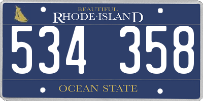 RI license plate 534358