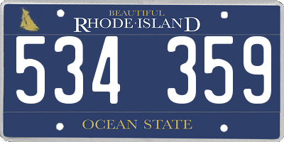 RI license plate 534359