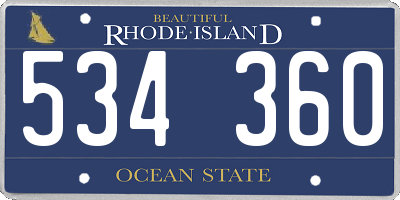 RI license plate 534360