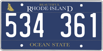 RI license plate 534361
