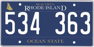RI license plate 534363