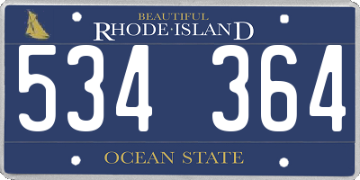 RI license plate 534364