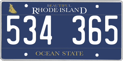 RI license plate 534365