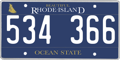 RI license plate 534366