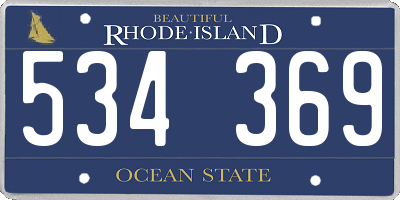 RI license plate 534369