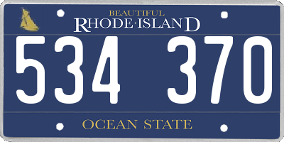 RI license plate 534370