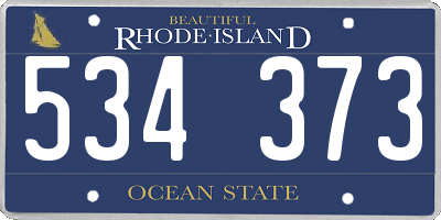 RI license plate 534373
