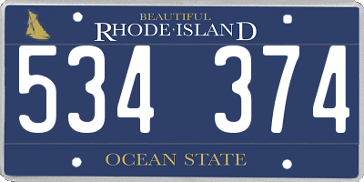 RI license plate 534374