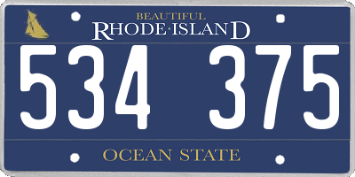 RI license plate 534375