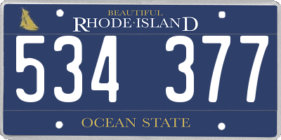 RI license plate 534377