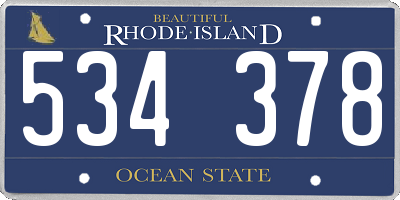 RI license plate 534378