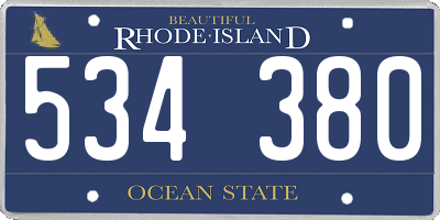 RI license plate 534380
