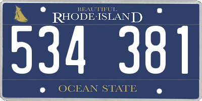 RI license plate 534381