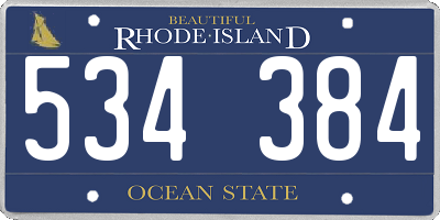RI license plate 534384