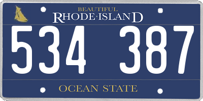 RI license plate 534387