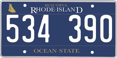 RI license plate 534390