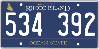 RI license plate 534392