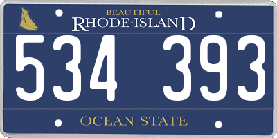 RI license plate 534393