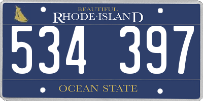 RI license plate 534397