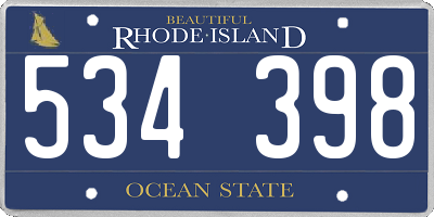 RI license plate 534398