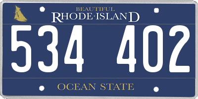 RI license plate 534402