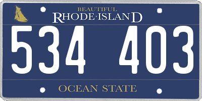 RI license plate 534403